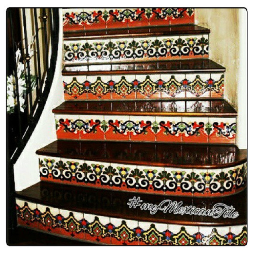 mexican tile borders stair risers